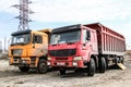 Abandoned dump trucks