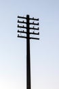 Abandoned electrical pillar silhouette. Royalty Free Stock Photo
