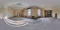 Abandoned empty concrete room or old building. full seamless spherical hdri panorama 360 degrees angle view in equirectangular