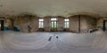 Abandoned empty concrete room or old building. full seamless spherical hdri panorama 360 degrees angle view in equirectangular Royalty Free Stock Photo