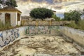 Abandoned, empty and dirty swimming pool Royalty Free Stock Photo