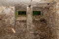 Abandoned empty old dark underground cellar. An abandoned basemen Royalty Free Stock Photo