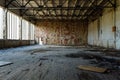 Abandoned empty old large sports hall Royalty Free Stock Photo