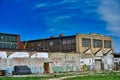 Abandoned factory building with broken windows in lake mills WI