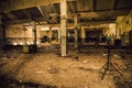 Abandoned factory Hall Scene filming and Lighting set Royalty Free Stock Photo