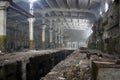 Abandoned factory hangar Royalty Free Stock Photo