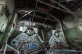 Abandoned factory hangar with giant antique boilers Royalty Free Stock Photo