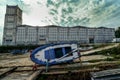 Abandoned Factory outside Cangas in Spain Royalty Free Stock Photo