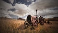 Abandoned farm equipment in rural Colorado