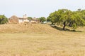 Abandoned farm house and cork tree in Santiago do Cacem Royalty Free Stock Photo