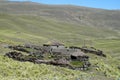 Abandoned farm house in mountain valley Royalty Free Stock Photo