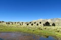 Abandoned farm houses in the mountain valley Royalty Free Stock Photo