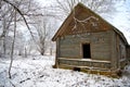 Abandoned farmhouse in the winter. Royalty Free Stock Photo