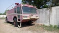 An abandoned fire truck in the sun