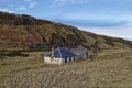 An abandoned Fishermen\'s Cottage and Ice house set back from the beach at St Cyrus Royalty Free Stock Photo