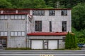 Abandoned fishery buildings in Juneau, Alaska