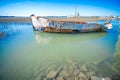 abandoned fishing and shrimp boat near folly beach south carolina