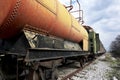 Abandoned fuel and oil train