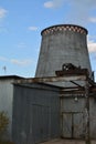 Abandoned garage in front of Industrial zone Royalty Free Stock Photo