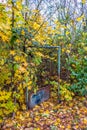 Abandoned garden with open gate in Slovakia Royalty Free Stock Photo