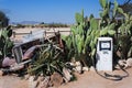 Abandoned gas pump and old car in Solitaire, Namibia Royalty Free Stock Photo