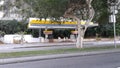 Abandoned gas station in Epitacio Pessoa avenue around Rodrigo de Freitas Lagoon Rio de Janeiro Brazil