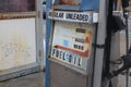 Abandoned gas station with old rusty pumps Royalty Free Stock Photo