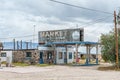 Abandoned gas station on US Route 66 in Mojave Desert, CA Royalty Free Stock Photo