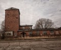 old abandoned hangar for military aircraft. Russia.