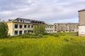 The abandoned ghost settlement of Zapolyarny, Vorkuta. Empty residential buildings and institutions
