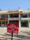 Abandoned ghost town of Varosha (Famagusta) in Northern Cyprus - Warning Sign