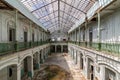 Abandoned girls high school, lycee V in Belgium. The large courtyard.