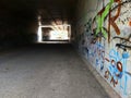 Abandoned graffiti tunnel Royalty Free Stock Photo