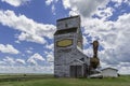 An abandoned grain elevator in ghost town of Horizon, Saskatchewan, Canada