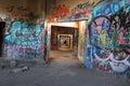 Abandoned Grain Silo Tunnels with Graffiti