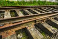 Abandoned Grunge Railroad Tracks Royalty Free Stock Photo