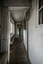 Abandoned grungy corridor in building