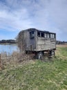 Abandoned Gypsy Wagon, Wooden Caravan, Old Wagon Royalty Free Stock Photo