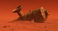 Abandoned habitat rusting on the Martian surface Royalty Free Stock Photo