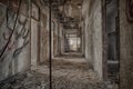 Abandoned Hallway in Psychiatric Center Royalty Free Stock Photo