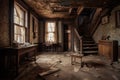 Abandoned haunted house. Generate Ai Royalty Free Stock Photo