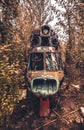 Abandoned helicopter at the airfield