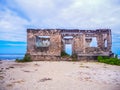 Abandoned hidden riun of bi khole in zanzibar