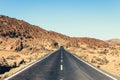 Abandoned highway in desert landscape - vintage style