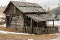 Abandoned historic old wooden water mill house