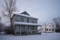 Abandoned home in the ghost town of Rowley