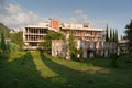 Abandoned hostel campsite in New Athos, Abkhazia