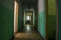 Abandoned hostel hallway