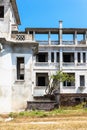 Abandoned hotel Bokor Palace in Ghost town Hill station near Kampot. Cambodia Royalty Free Stock Photo