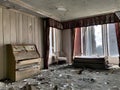 Abandoned hotel room. Royalty Free Stock Photo